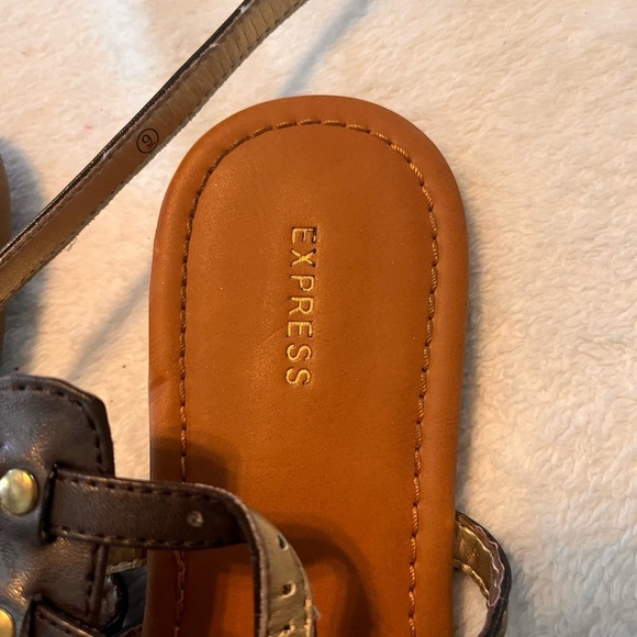 Express Black and Tan Studded Sandals - Picture 2 of 3